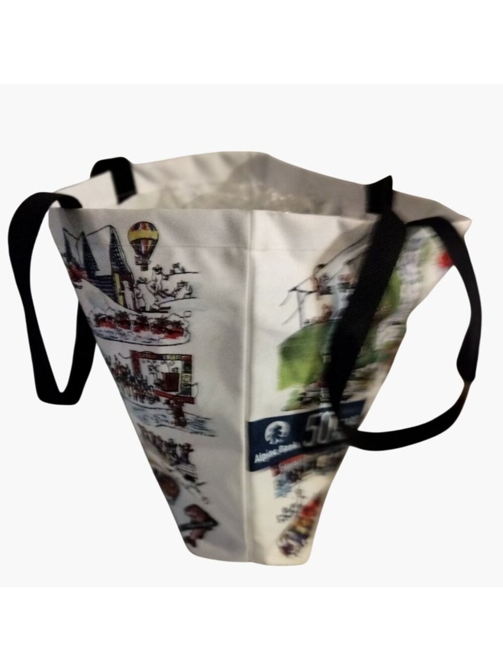 Steamboat Springs Tote Bag Colorful Western Town Graphic Artist Larry Day - Picture 3 of 9
